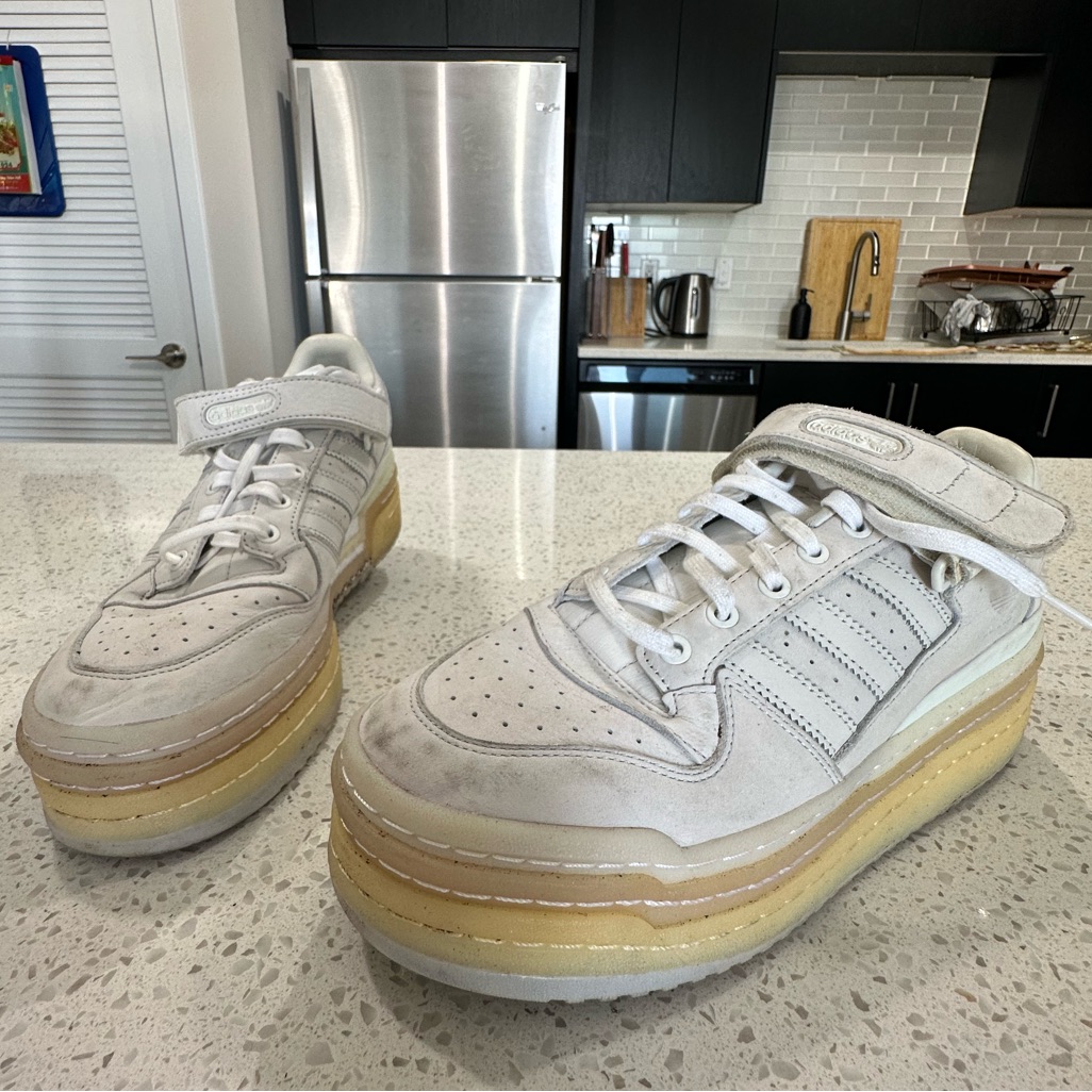 Size 9 - Adidas Triple Platforum Low Crystal White. Used-Good Condition